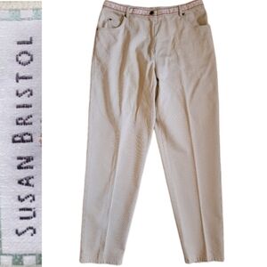 LG 100% Cotton Corderoy Pants Earth Angel Almond  Floral Ribbon Susan Bristol